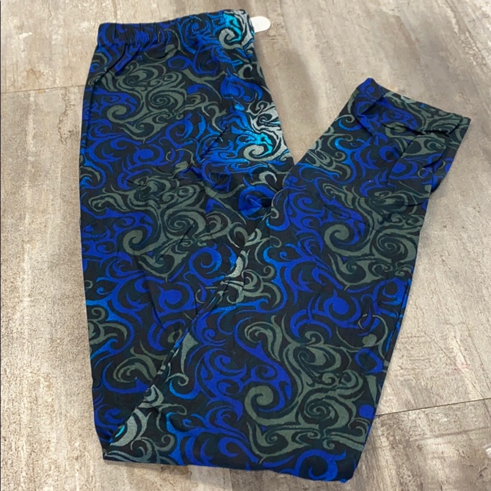 Kyra blue & gray leggings